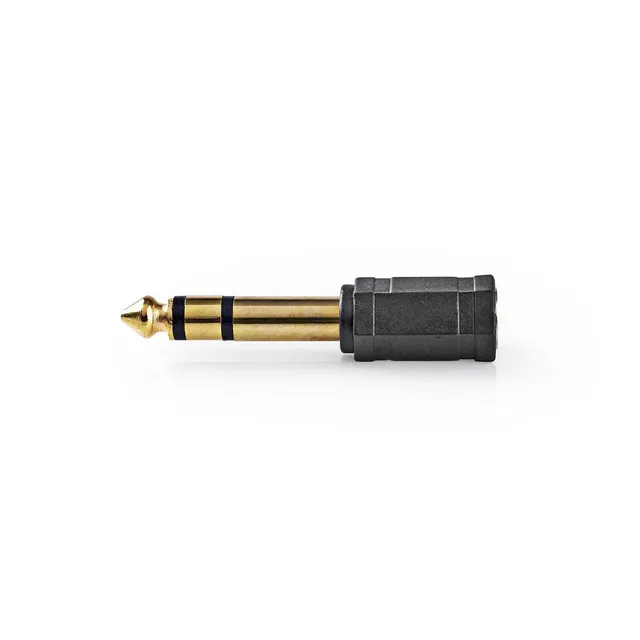 Stereo Audio Adapter | 6.35 mm Hane | 3.5 mm Hona | Guldplaterad | Rak | ABS | Svart | 10 st. | Kuvert