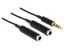 - Ljudsplitter - 4-poligt minijack hona till 4-poligt minijack hane - 25 cm - svart