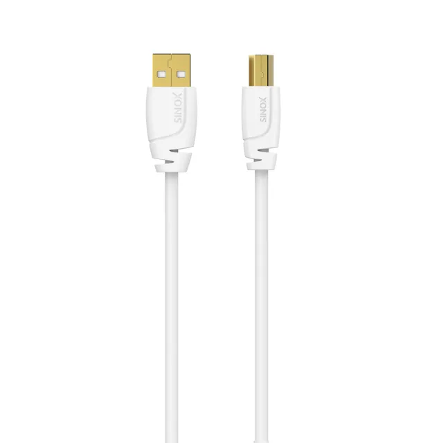 Sinox USB 2.0 kabel för skrivare. 5m. Vit