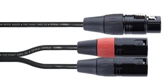 EY 0,3 FMM, XLR (3-pin), Honkoppling, 2 x XLR (3-pin), Hankoppling, 0,3 m, Svart