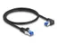 - Nätverkskabel - RJ-45 (hane) rak till RJ-45 (hane) högervinklad - 50 cm - 6 mm - S/FTP - CAT 6a - halogenfri, hakfri - svart