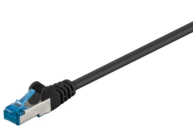 Patchkabel CAT 6A, S/FTP (PiMF), svart, 3 m opparledare (CU), halogenfri kabelhölje (LSZH)