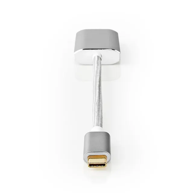 USB-C™ Adapter | USB 3.2 Gen 1 | USB-C™ Hane | HDMI™ Utgång | 4K@60Hz | Power delivery | 0.20 m | Rund | Guldplaterad | Flätad / Nylon | Silver | Kartong med täckt fönster