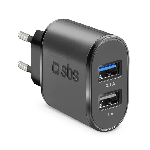 3100 mAh laddare - 2,1A + 1A - Svart