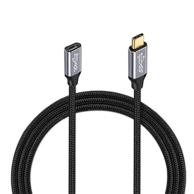 1m USB3.2 SuperSpeed USB 5Gbps USB-C till C förlängningskabel med Power Delivery 60W och 4K60Hz video