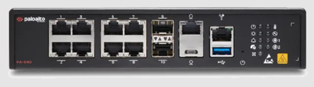 Networks PA-500 Series PA-540 - Säkerhetsfunktion - 10 portar - 1GbE - 1U - molnhanterad - kan monteras i rack