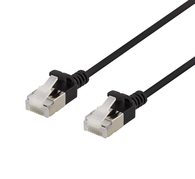 U/FTP Cat6a patchkabel, slim, 3,8mm i diameter, 3m, svart