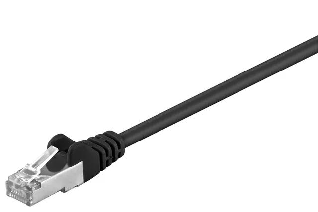 Patchkabel CAT 5e, F/UTP, svart, 50 m kopparklädd aluminiumtråd (CCA)