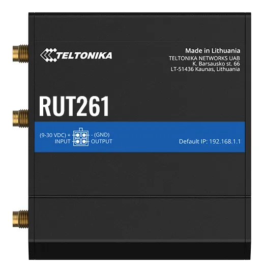 RUT261 CAT 6 LTE Router (RUT261AAAAA0 / Standard package with EU PSU) - Wireless router LTE