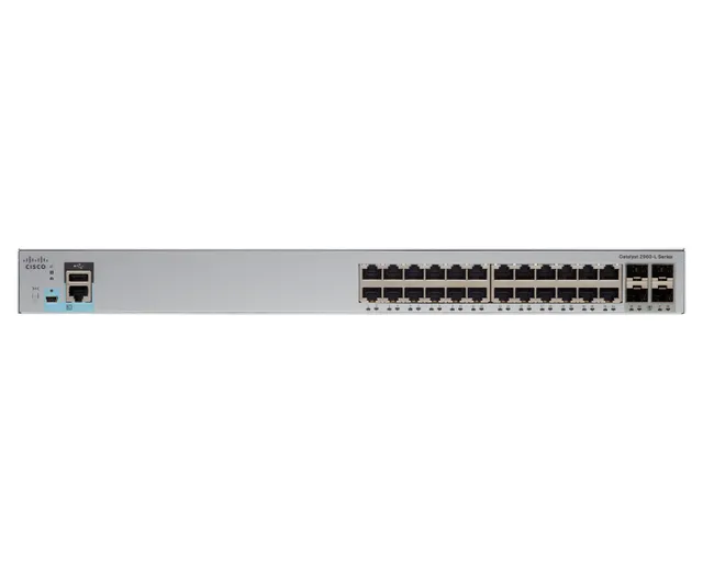Catalyst 2960L-24TS-LL - Switch - Administrerad - 24 x 10/100/1000 + 4 x gigabit SFP (upplänk) - skrivbordsmodell, rackmonterbar - återanvänd