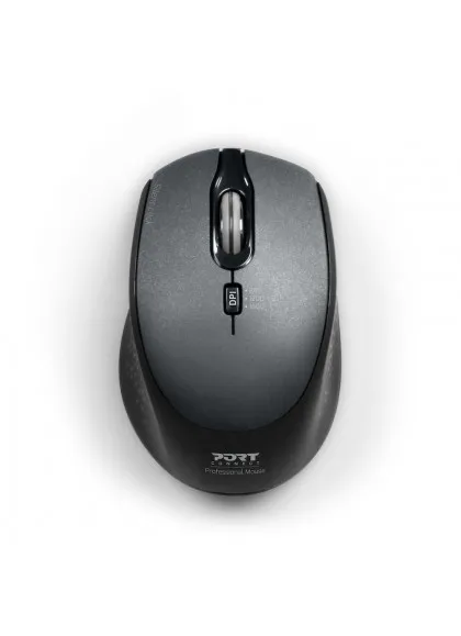 PORT Connect SILENT - Mus - optisk - trådlös - 2.4 GHz - USB/USB-C trådlösa mottagare - svart