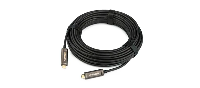 USB-C-kabel 3.1 Gen.2 Optical, Kramer CLS-AOCU31/CC-25, 7,6 meter - Svart