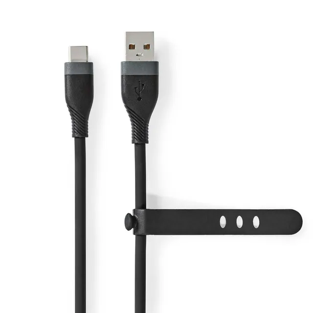 USB-kabel | USB 2.0 | USB-A Hane | USB-C™ Hane | 15 W | 480 Mbps | Nickelplaterad | 1.50 m | Rund | Silikon | Svart | Låda