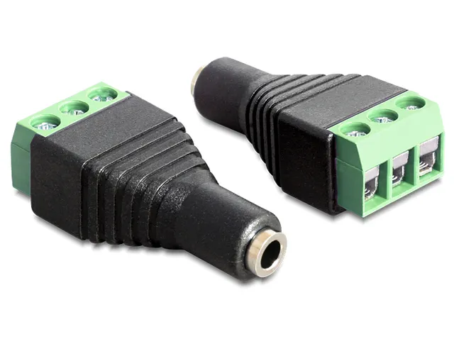 adapter, 3,5mm stereo ho till 3-pin terminalblock