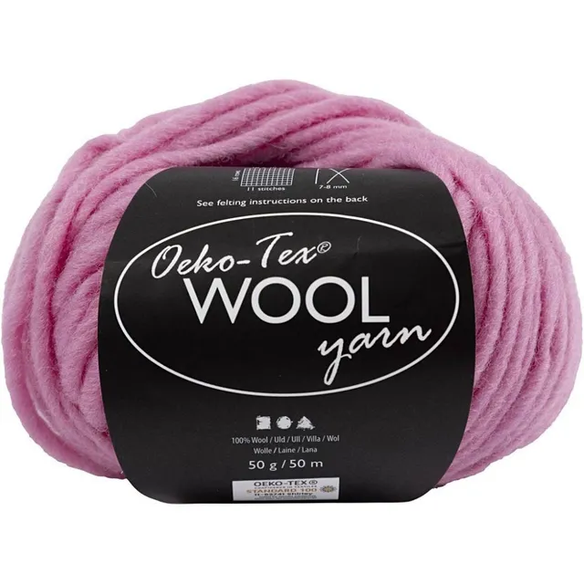 Wool yarn Light pink 50m