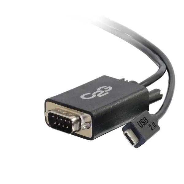 USB 2.0 USB C to DB9 Serial RS232 Adapter Cable Black - USB / seriell kabel - DB-9 (hane) till USB-C (hane) - reversibel C-kontakt - svart