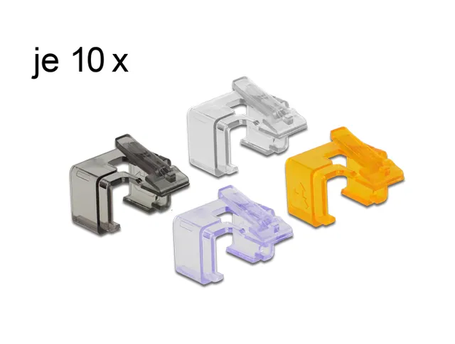 Repair Clip Set 2 - Reparationsklämma för nätverkskontakt - svart, orange, violett, transparent (paket om 40)