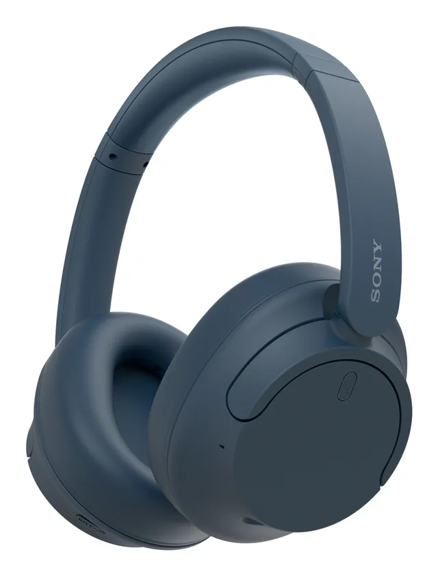 Sony WH-CH720N - Hörlurar med mikrofon - fullstorlek - Bluetooth - trådlös, kabelansluten - aktiv brusradering - 3,5 mm kontakt - blå