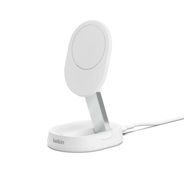 Qi2 Pro 15W trådlöst justerbart magnetiskt laddningsställ - Vit
