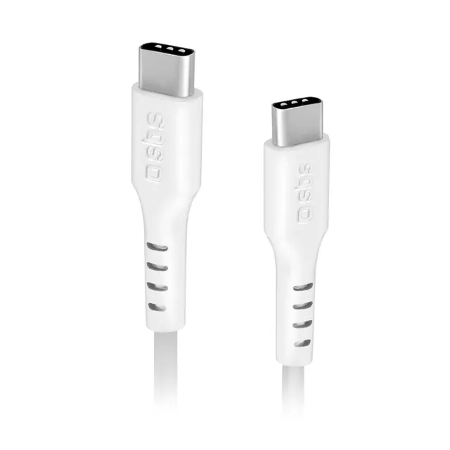 USB-C 2.0 kabel 5A PD Upp till 65W 1 Meter, vit