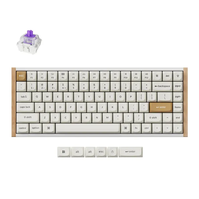 K2 HE SE - US Layout - Wired & Wireless, USB + RF Wireless + Bluetooth, Magnetic-mechanical key switch, RGB LED, White Gateron Double-Rail Nebula (hot-swappable) - White