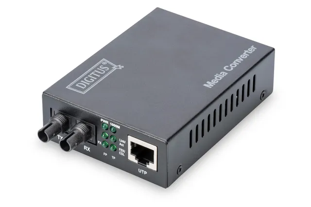 Professional DN-82110-1 - Fibermediekonverterare - 1GbE - 10Base-T, 1000Base-SX, 100Base-TX, 1000Base-T - RJ-45 / ST-läge (multi-mode) - upp till 500 m - 850 nm