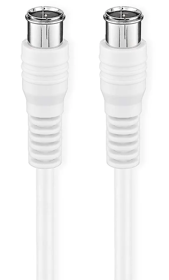 F Quick - F Quick-kabel | F Hane Quick | F Hane Quick | Guldplaterad | 50 dB | 75 Ohm | Dubbelskärmad | 5.00 m | Rund | PVC | Vit | Kartong med fönster