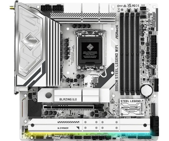 B860M Steel Legend WiFi Moderkort - Intel B860 - Intel LGA1851 - DDR5 RAM - Micro-ATX
