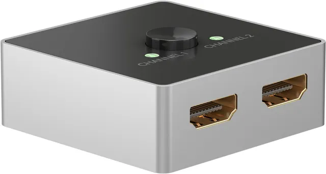 Manuell HDMI™-omkopplare 2 till 1 (4K @ 60 Hz) för att växla mellan 2x HDMI™-enheter som är anslutna till 1x HDMI™-skärm