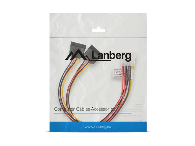 Molex (Hane) 4 PIN till 2X SATA (Hona) 15 PIN Kabel 30cm