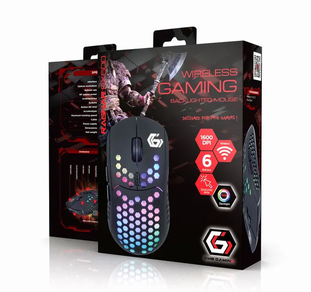 Ragnar WRX500 Wireless - Gamingmus - Optic - 6 knappar - Svart med RGB ljus