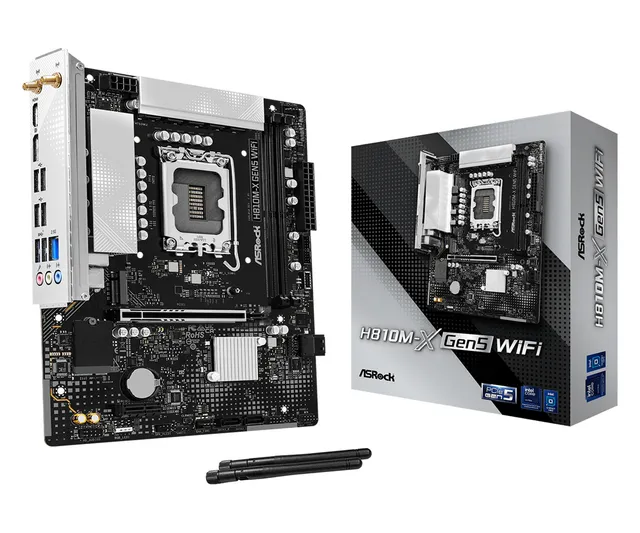 H810M-X Gen5 WiFi Moderkort - Intel H810 - Intel LGA1851 - DDR5 RAM - Micro-ATX