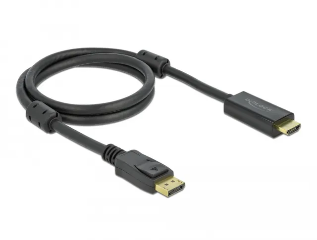 - Adapterkabel - DisplayPort hane låst till HDMI hane - 1 m - trippelskärmad - svart - stöd för 4K, aktiv