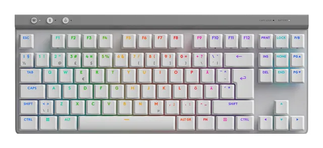 Logitech G G515 Lightspeed TKL 87% Trådlöst Nordisk (Vit)