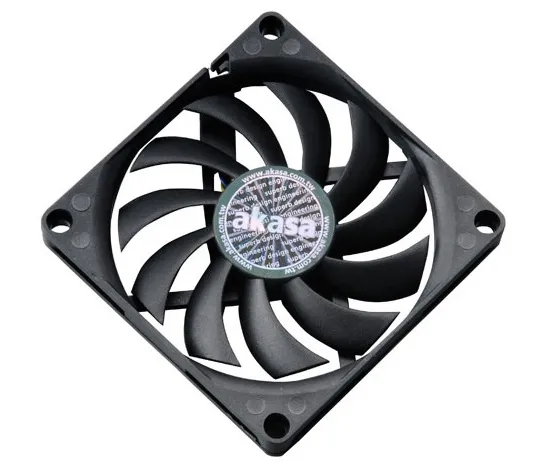 Fläkt 80 mm Akasa Slimfan, 27 dB, 600-3000 rpm