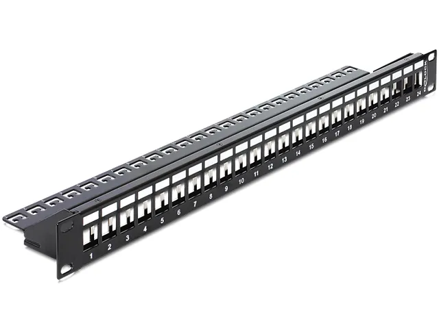 19" Keystone Patch Panel 24 Port black