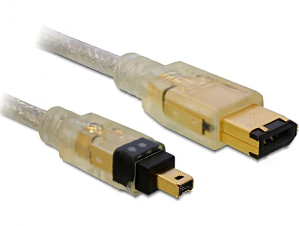 - IEEE 1394-kabel - 6 pin FireWire (hane) till 4 pin FireWire (hane) - 1 m