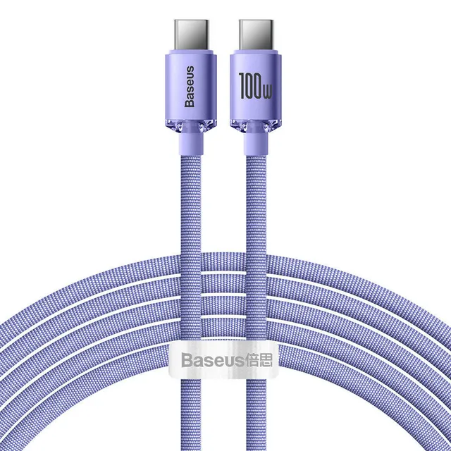 Crystal Shine cable USB-C to USB-C 100W 2m (purple)