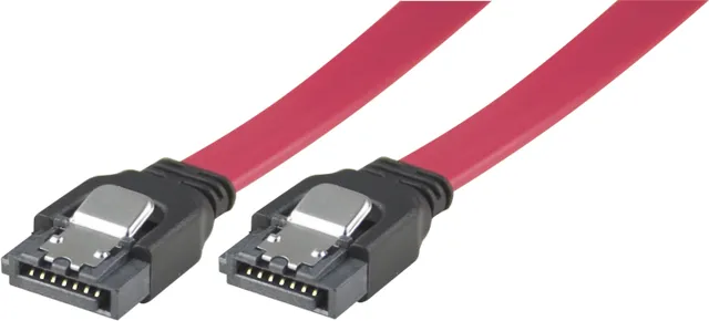 Serial ATA-150 kabe - låsclips - 0,5m - Röd