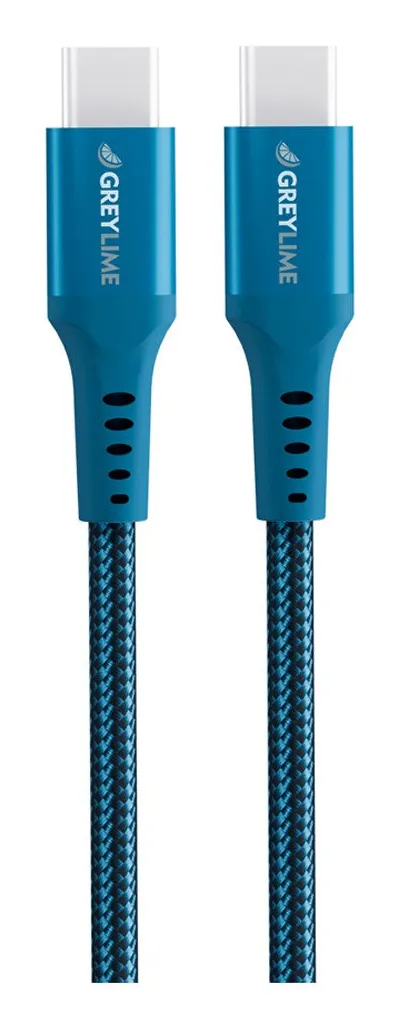 Braided USB-C to USB-C 60W Cable Blue 3 m