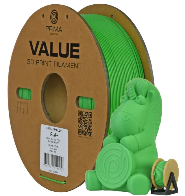 Prima Value PLA+ 1.75mm 1kg - Grön