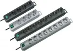 2x5 way extension socket, Black