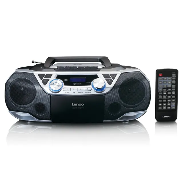 Bärbar Boombox med DAB+/FM-radio, Bluetooth®, CD, kassettbandspelare och USB-spelare Silver
