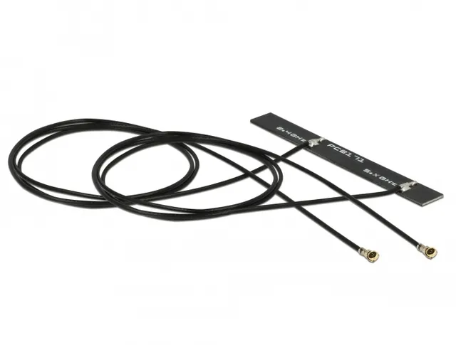 WLAN 802.11 ac/a/h/b/g/n Twin - Antenn - PCB - Wi-Fi - 5 dBi - inomhus, intern, häftmontering - svart