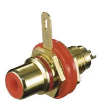 RCA female connector for housing assembly with insulation and soldered connection