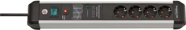 1391010400 Förlängningssladdar 3 M 4 Ac-utgångar Inomhus Svart, Silver