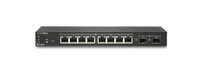 SonicWall Switch SWS12-8 - Switch - Administrerad - 8 x 10/100/1000 + 2 x Gigabit SFP - skrivbordsmodell