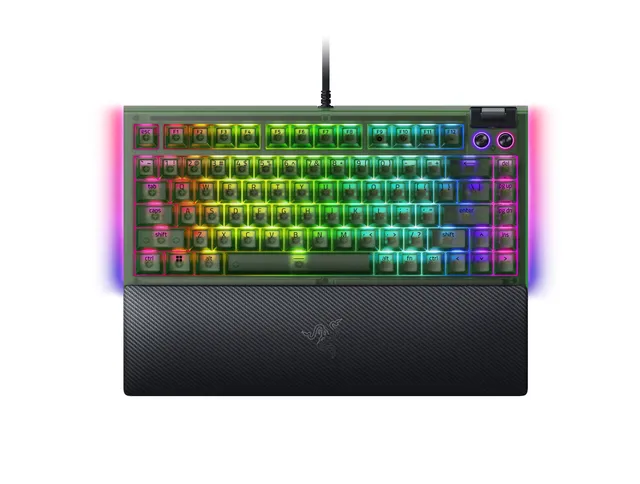 BlackWidow V4 75% Hotswap - Tactile Mechanical - Phantom Green Edition - Gaming Keyboard - Utan numpad - Engelska (US) - Grön