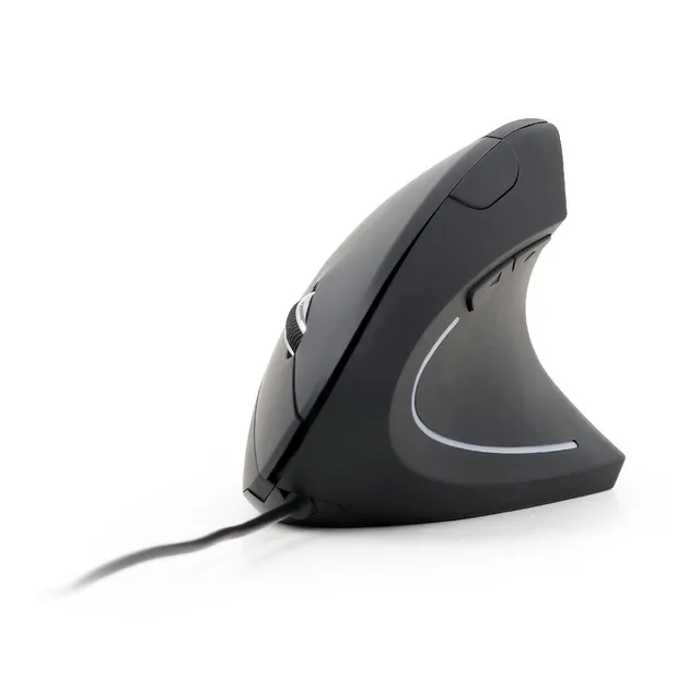 Ergonomic 6-button wired optical mouse - Vertical mouse - Optic - 6 knappar - Svart