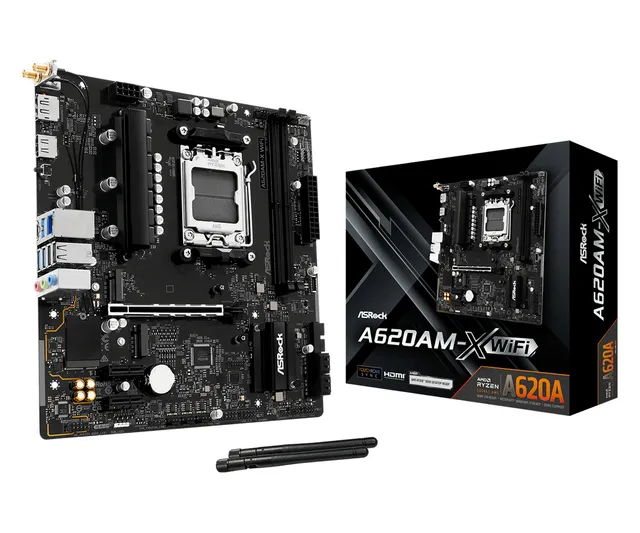 A620AM-X WIFI Moderkort - AMD A620A - AMD AM5 - DDR5 RAM - Micro-ATX